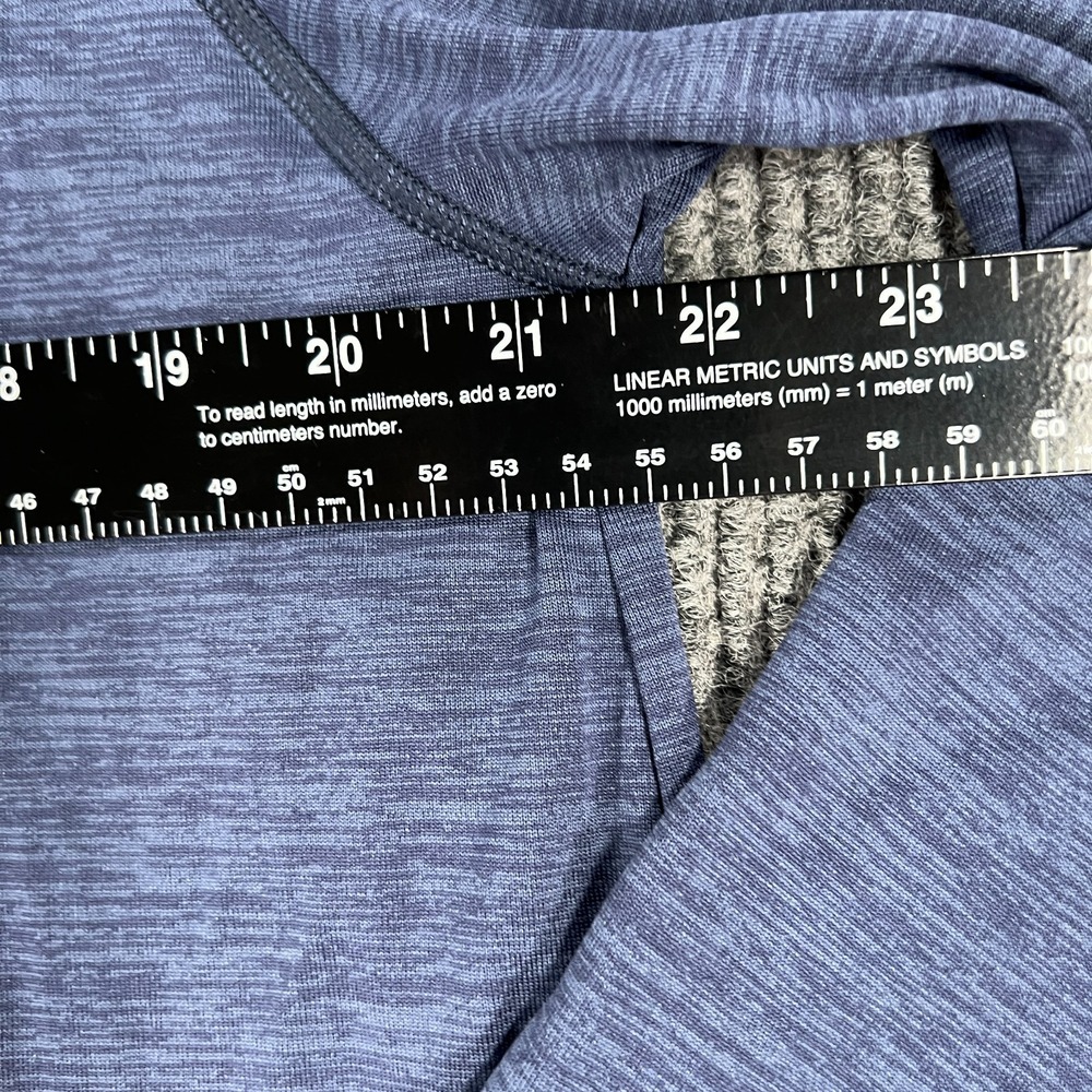 Under Armour Pullover Shirt Mens Large Blue Long Sleeve HeatGear Hooded Henley - Picture 10 of 15